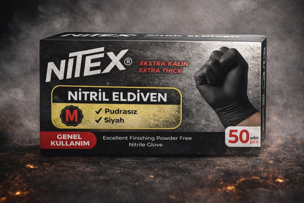 Siyah Nitril Eldiven 